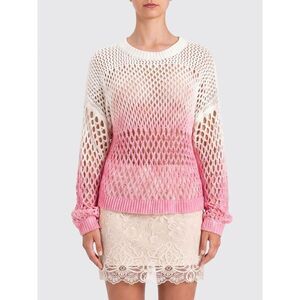 Actitude Twinset Women Actitude Twinset Mesh Cotton Knit Top